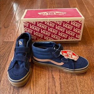 Size 3 youth Vans Kids' sk8-Mid Reissue V sky Captain gum Navy Sneakers
